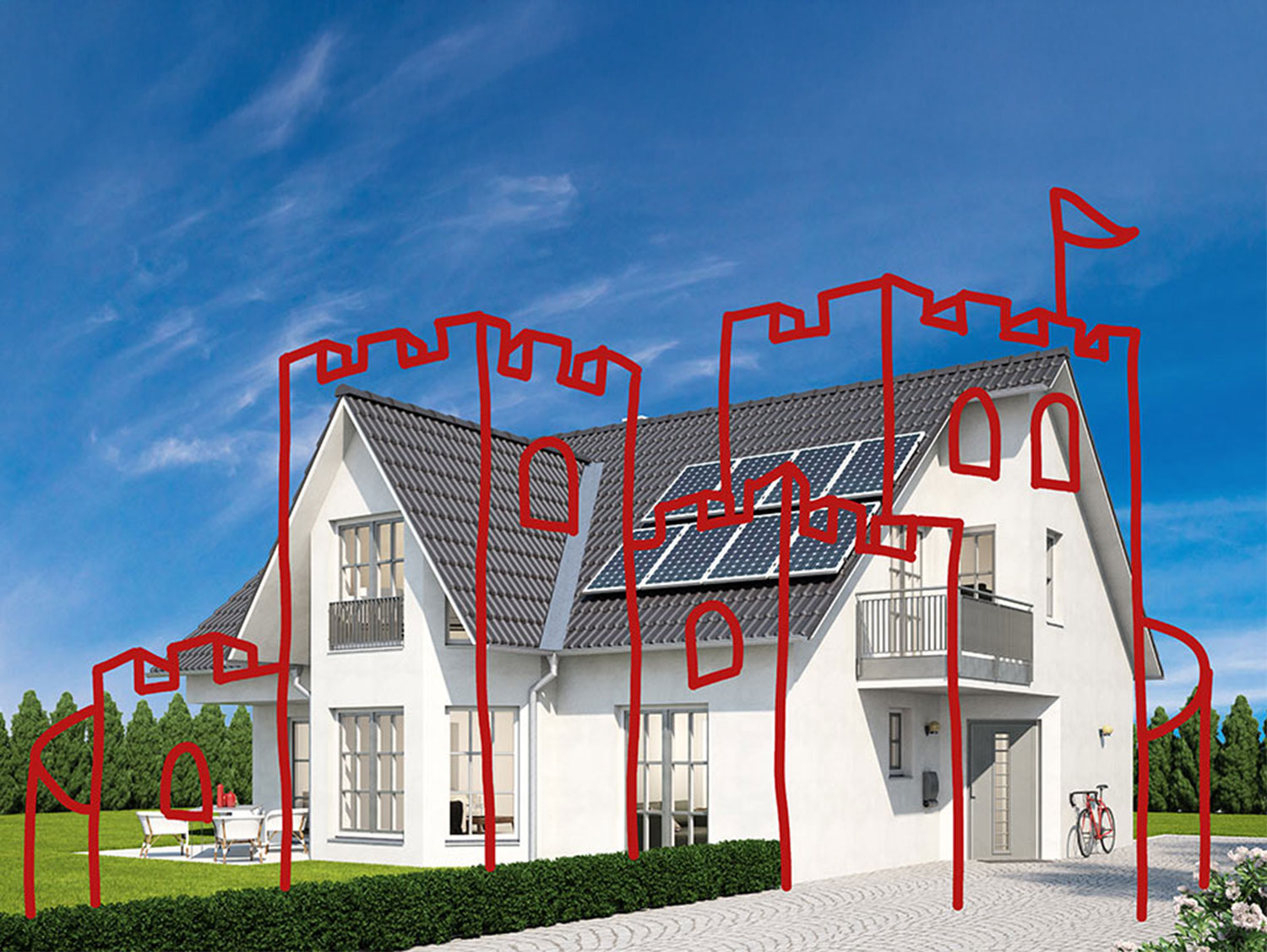 alarmgesichertes Haus